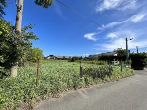小さな川沿いで